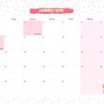 Calendario Mensal Lhama Rosa Janeiro 2020