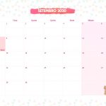 Calendario Mensal Lhama Rosa Setembro 2020