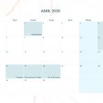 Calendario Mensal Marmore Abril 2020
