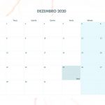 Calendario Mensal Marmore Dezembro 2020