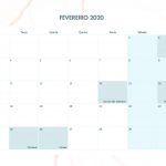 Calendario Mensal Marmore Fevereiro 2020