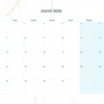 Calendario Mensal Marmore Julho 2020