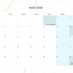 Calendario Mensal Marmore Maio 2020