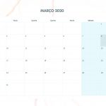 Calendario Mensal Marmore Marco 2020