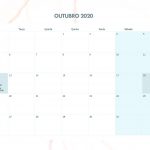 Calendario Mensal Marmore Outubro 2020