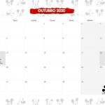 Calendario Mensal Mickey e Minnie Outubro 2020