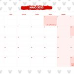 Calendario Mensal Minnie Vermelha Maio 2020