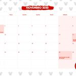 Calendario Mensal Minnie Vermelha Novembro 2020