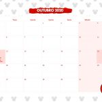 Calendario Mensal Minnie Vermelha Outubro 2020