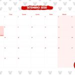 Calendario Mensal Minnie Vermelha Setembro 2020