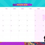 Calendario Mensal Mulher Afro Agosto 2020
