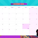 Calendario Mensal Mulher Afro Dezembro 2020