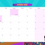 Calendario Mensal Mulher Afro Janeiro 2020