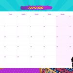 Calendario Mensal Mulher Afro Julho 2020