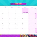 Calendario Mensal Mulher Afro Maio 2020