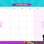 Calendario Mensal Mulher Afro Outubro 2020