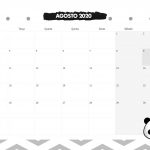Calendario Mensal Panda Agosto 2020