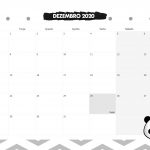 Calendario Mensal Panda Dezembro 2020