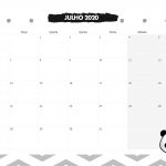 Calendario Mensal Panda Julho 2020