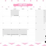Calendario Mensal Panda Rosa Abril