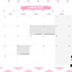 Calendario Mensal Panda Rosa Junho 2020