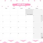 Calendario Mensal Panda Rosa Maio 2020