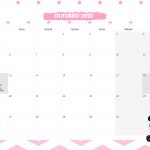 Calendario Mensal Panda Rosa Outubro 2020