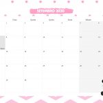 Calendario Mensal Panda Rosa Setembro 2020