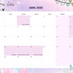 Calendario Mensal Paris Abril 2020