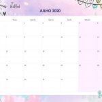 Calendario Mensal Paris Julho 2020