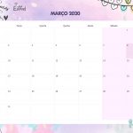 Calendario Mensal Paris Marco 2020