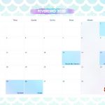 Calendario Mensal Sereia Fevereiro 2020