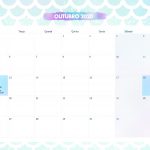 Calendario Mensal Sereia Outubro 2020