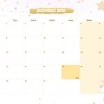 Calendario Mensal Unicornio Dourado Dezembro 2020