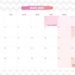 Calendario Mensal Unicornio Rosa Maio 2020