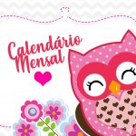 Capa Calendario Mensal Coruja Rosa 2020