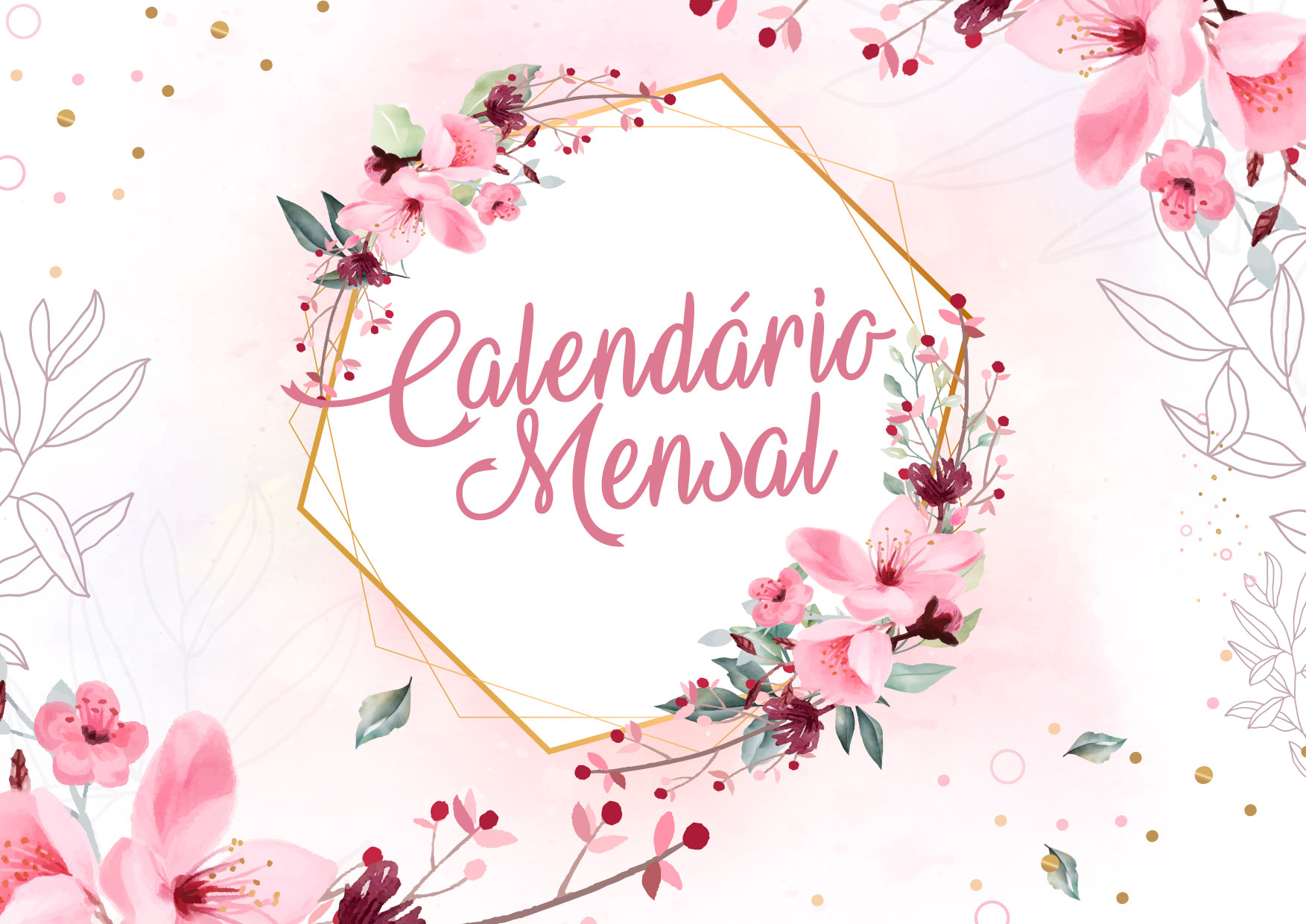 Capa Calendario Mensal Floral 2020