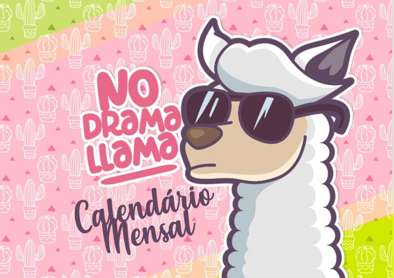 Capa Calendario Mensal No Drama Llama Fazendo A Nossa Festa