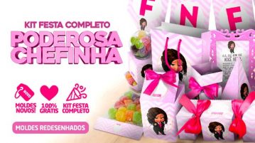 Kit Festa Poderosa Chefinha Morena Grátis para Imprimir Kit festa Poderosa Chefinha Morena Gratis