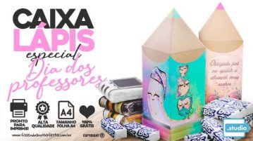 Molde de Caixa Lápis para Imprimir Dia dos Professores Molde de Caixa Lapis para Imprimir Dia dos Professores