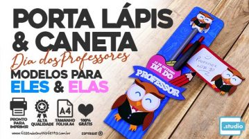 Porta Lápis e Caneta Dia dos Professores Grátis para Imprimir Porta Lapis e Caneta Dia dos Professores