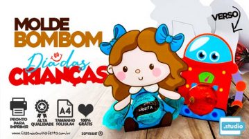 Porta Bombom Dia das Crianças Grátis para Imprimir Porta bombom dia das criancas