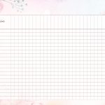 Caderno de Planejamento Corujinha Rosa Tabela em Branco
