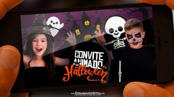 Convite Animado Halloween Grátis para Baixar e Editar Convite Animado Halloween Gratis