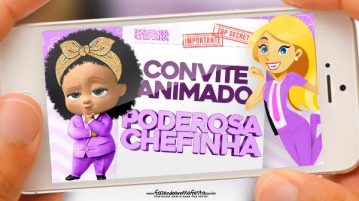 Convite Animado Poderosa Chefinha Afro Grátis para Baixar e Editar Convite Animado Poderosa Chefinha Afro Gratis