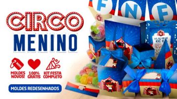 Kit Festa Circo Menino para Imprimir Grátis Kit Festa Circo Menino