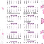 Calendario 2022 Borboleta Rosa