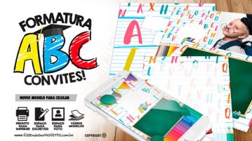 Convite para Formatura do ABC Grátis para Editar e Imprimir Convite para Formatura do ABC