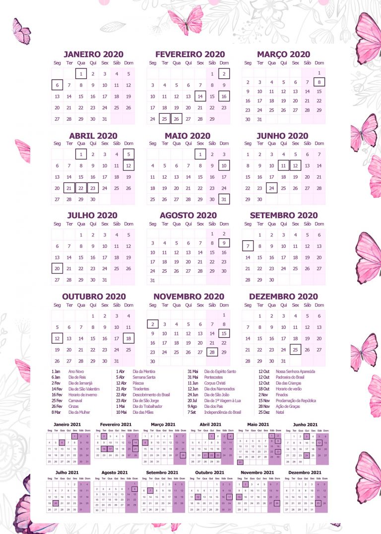 Planner Jardim Das Borboletas Calendario 2020 Fazendo A Nossa Festa