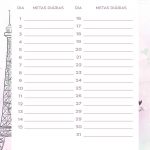 Planner Paris metas diarias janeiro